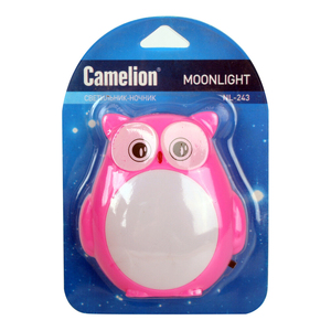 Ночник NL243 Сова с выкл, 220V Camelion 14263