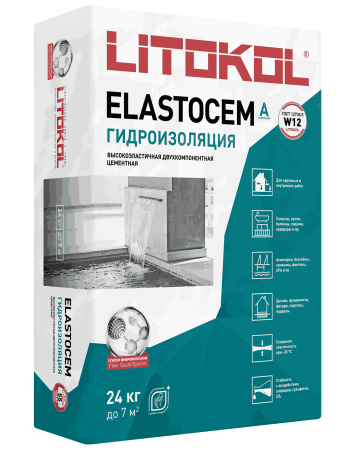 Гидроизоляция ELASTOcem А  24кг Litokol