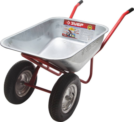 39911_z01 Тачка строительная двухколесная с усиленным корытом и рамой 240кг, V110л ЗУБР****