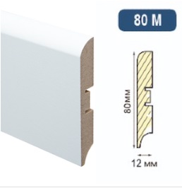 Плинтус МДФ под покраску Грейс Durowood 80М (80х12х2400 мм) (14)