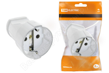 Штепсель  с/з  бел. А102 "У" SQ1806-0031 (20)