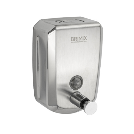 Дозатор д/мыла BRIMIX 643 0,5л металлический, с глазком