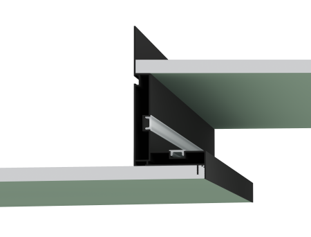 Профиль БК 100 Чёрный муар (2м)  (переход уровня 10 см с закарнизной подсв. 5 см)