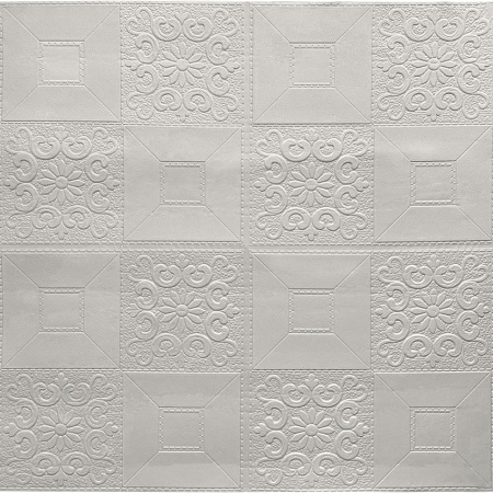 Панель вспененный ПЭТ "Белая плитка с узорами" 700*700 мм Грейс (30)***