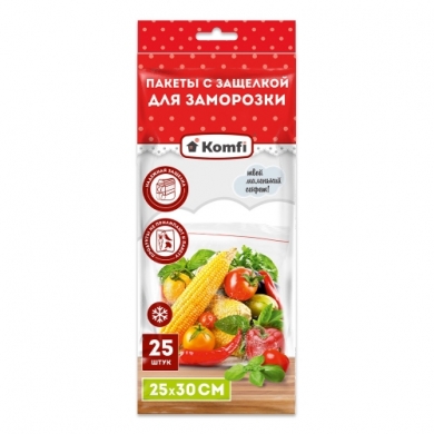 Пакеты для заморозки Komfi с замком zip-lock 25*30см (25шт) HPZ203E