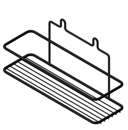 Полка навесная внутренняя 250х85х125 ПП Черный муар П0001289
