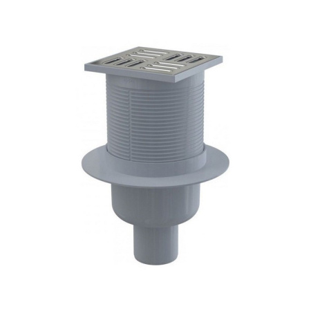 AlcaPlast APV32 Трап сливной 105х105/50 прямой, решетка нерж.сталь, гидрозатвор комбиниров. SMART