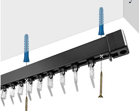 Карниз 1- полосный усиленный алюм. Katal 3 в сборе, 2,0 м, черный мат 242434200