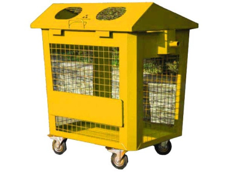 Контейнер для ТБО метал, сетчатый, окраш, желтый V=1,1м3 (МК-1,1S-Y/ МК-1.1S-ТК)