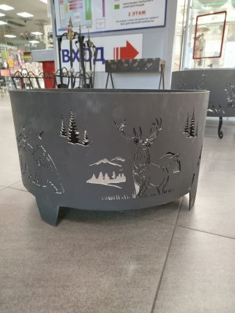 Костровая чаша Олени 60 см, черная без НДС