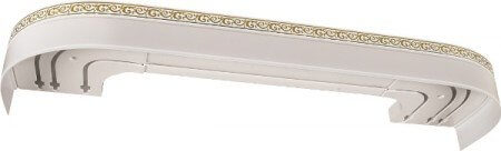 Бленда д/карниза ПВХ 50мм ЛЕ-ГРАНД Флора Белый Глянец/Золото (30м/рул)*