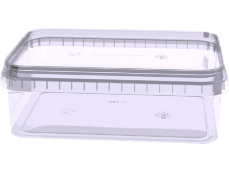 Контейнер п/п 0,28л прямоугол., прозрач. с крышкой