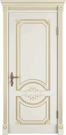 Дверь 73(060) "Милана-42" 3D Эмаль слоновая кость Патина капучино 600*2000 глухое    