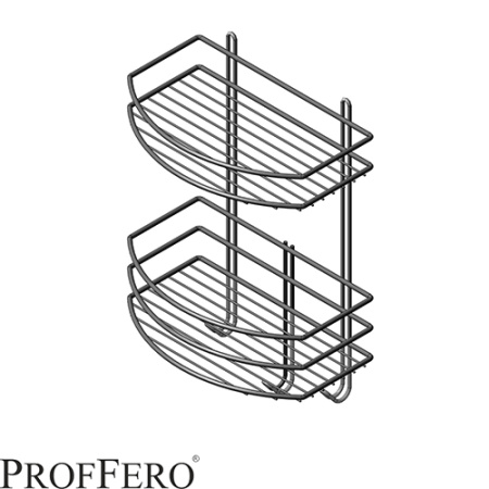 Полка прямая 2 ярусная с вешалками ПП Черный муар П0002006