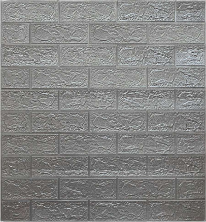 Панель вспененный ПЭТ "Кирпич серый металлик" 700*770 мм Грейс (30)***