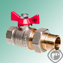 Кран шар.с накидной гайкой 1"бабочка(амер) ALT-Z/TEBO