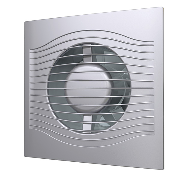 Вентилятор осевой D100 SLIM 4C gray metal  (шар/подш) с обр. кл.  ЭраВент