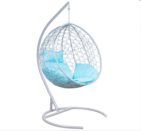Подвесное кресло LESET ЛУНА (каркас Серый металлик, подушка Бирюза яркая) 105х108х198