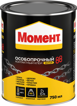 Клей Момент Особопрочный-88 750г жёлтый, банка (6)
