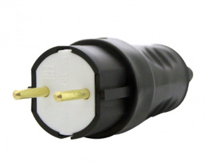 Эл. вилка каучук без з/к 6 А, IP20 В6-387 (56)