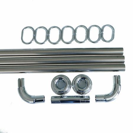 Карниз для ванны угловой 0,9х0,9х0,9м хром 10009 