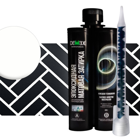Затирка эпоксидная двухкомпонентная матовая DEMEX 301 Снежный белый