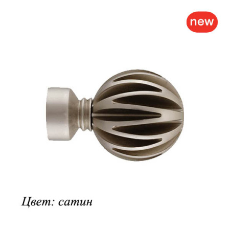 Наконечник (d 16) ДДА DIY Шар рифленый Сатин (2 шт/уп)