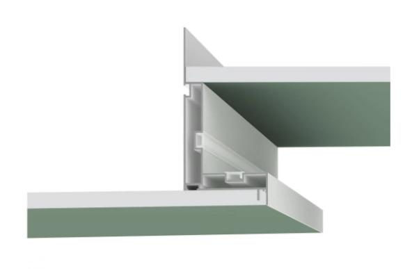 Профиль БК 100 Белый муар (2м)  (переход уровня 10 см с закарнизной подсв. 5 см)