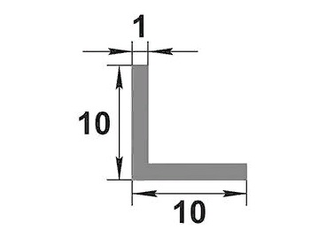 Угол серебро 10*10 глянец 2,7м  УП 01-27.01лп, *