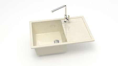 Z161Q02 Мойка Джоли квадратная с крылом 49х74 БЕЖЕВАЯ (GM19, Z16)