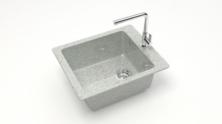 Z008Q10 Мойка Линди квадратная 43х50 СВЕТЛО СЕРАЯ (GM14, GM28)