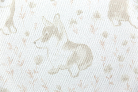 КМ7802 Обои KERAMA MARAZZI виниловые Уик-энд мотив, бежевый корги, 1,06х10м (4)