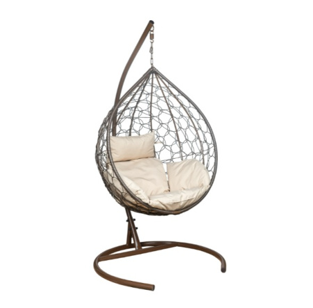 Подвесное кресло LESET ЭВА (каркас Коричневый, подушка Бежевая) 98х108х198