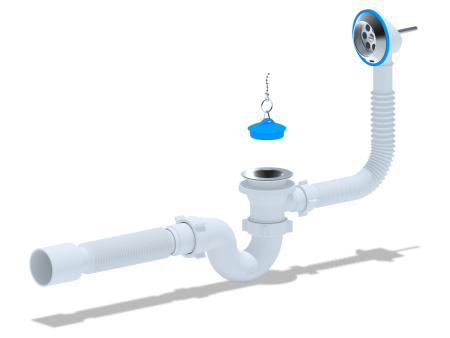 E155 Cифон д/ванны 1 1/2х40/50с выпуск.и перел (30)