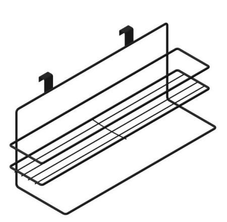 Держатель навесной д/полотенца с полкой 400х120х160 ПП Черный муар П0001299