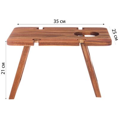 СТОЛИК AGNESS СЕРВИРОВОЧНЫЙ (ВИННЫЙ) АКАЦИЯ 35*25,4*21,4 СМ 897-120
