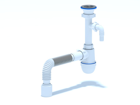 C0310 Сифон д/умыв. 1 1/2х40 с г/т 40х50 L=71см с отводом д/стир. машины(30)