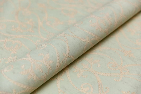 КМ8105 Обои KERAMA MARAZZI  виниловые Дамаск мотив, зеленый, 1,06х10,05м (4)