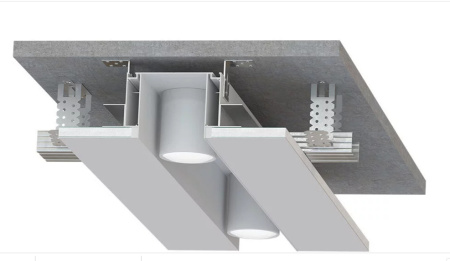 Профиль НС 80 Белый муар (2м)  (ниша для спотов)