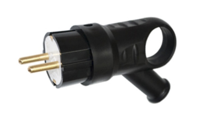 Эл. вилка каучук с з/к с кольцом 16 А, IP20 В16-385 (42)