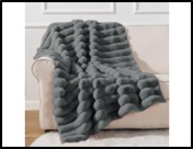 Плед Stripe 1.5*2 (Anthracite) (искусствен кролик )