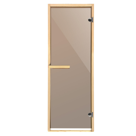 Дверь из стекла, 1,9*0,68м,бронза тониров. прозрач. 6мм, короб из листвен.пород,. 2 петли, R БАННЫЕ ШТУЧКИ