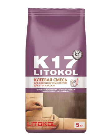 Клей плиточный Litokol K17 серый 5кг