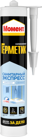 Герметик Момент силик. Санитарный Экспресс 280мл картридж, прозрачный (12)