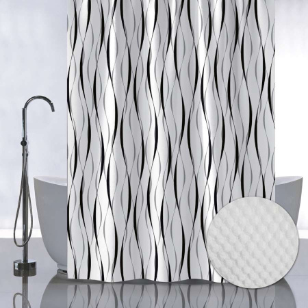 Штора д/ванны Санакс 180х180 Ленты на белом фоне/05-07