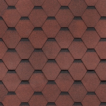 Гибкая черепица ШИНГЛАС Самба Рубин  (уп 3 м.кв)