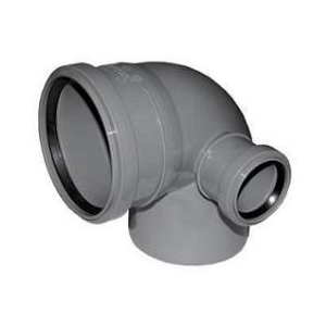 Отвод РР канализ. универсальный с выходом (правый) D 110 (50)  87 град TEBO