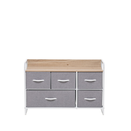 Комод Leset Ноа широкий, 5 ящ., Каркас Белый, Светло-серый 29х87,5х58см