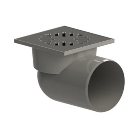 Трап горизонт. спуск 110 мет. решетка 150х150 гидрозатвор ТАТПОЛИМЕР