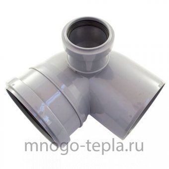 Отвод РР канализ. универсальный с выходом (левый+правый) D 110 (50)  87 град TEBO